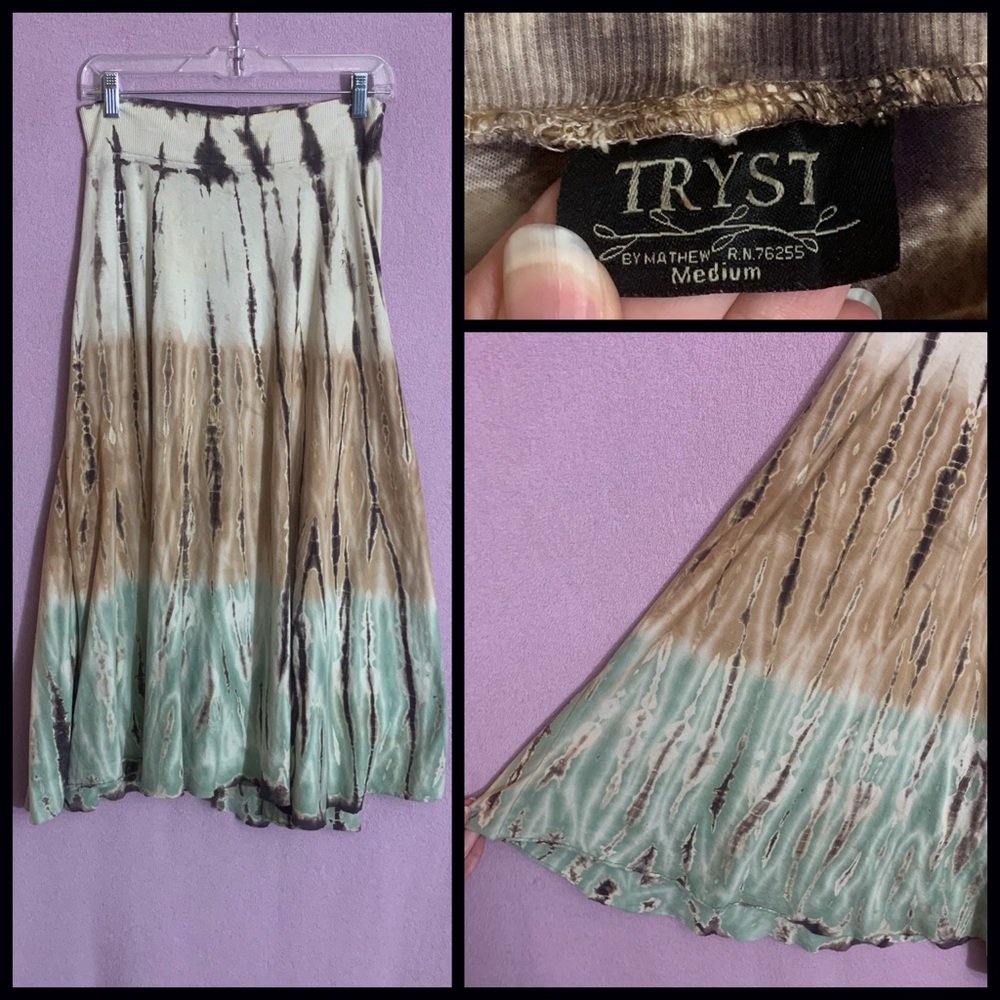 Tryst Boho Tie-dye Skirt M